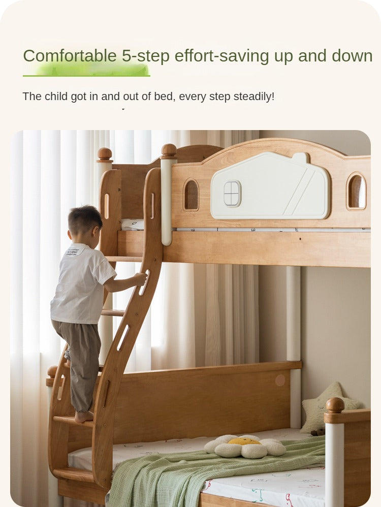 Rubber Solid Wood Children's Bunk Bed