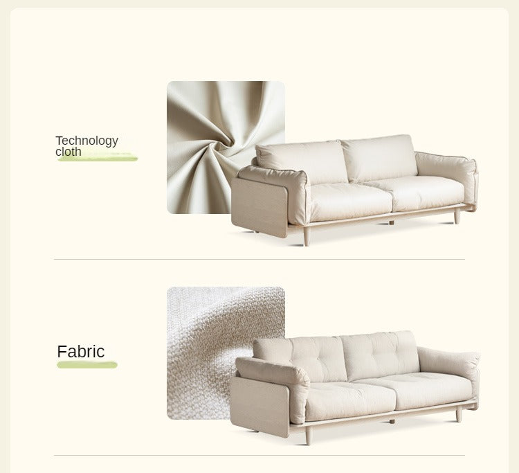 Fabric Cream Style Straight Sofa