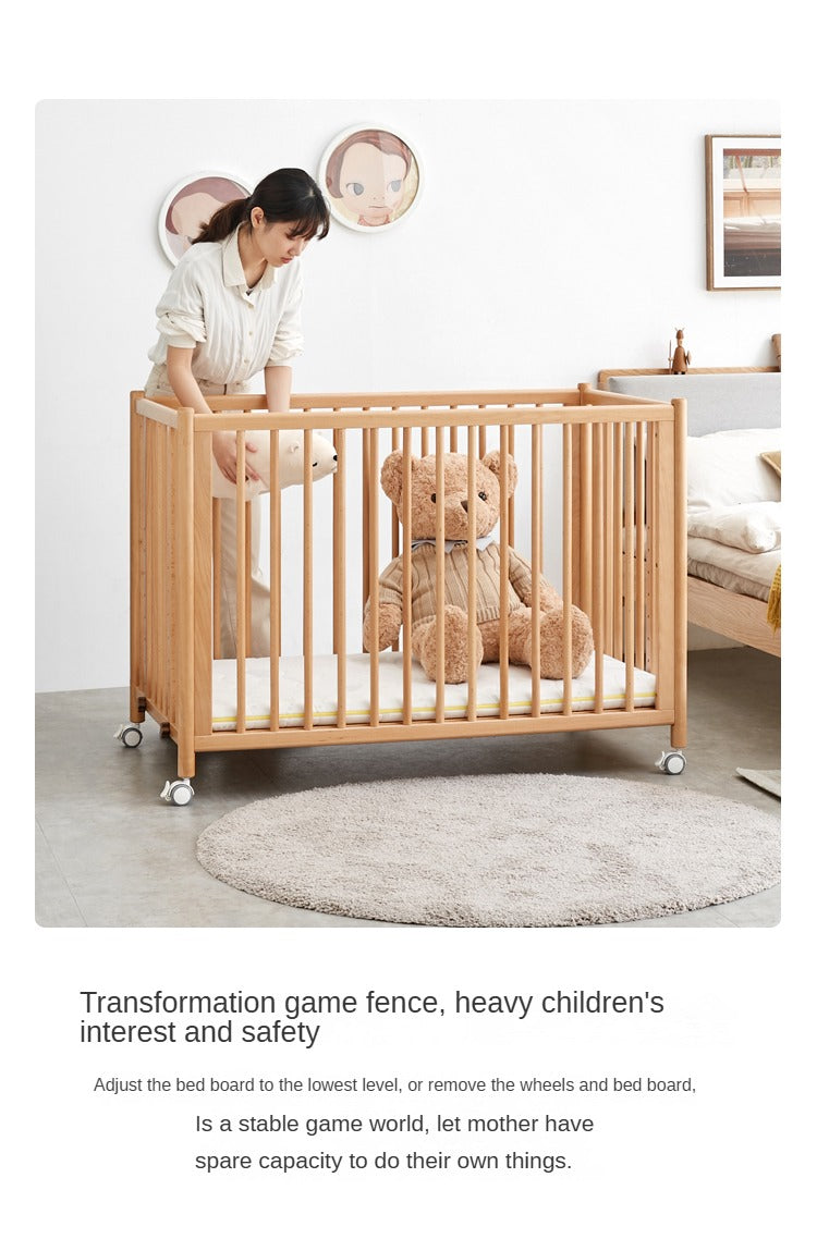 Beech Solid Wood Baby Mobile Bed