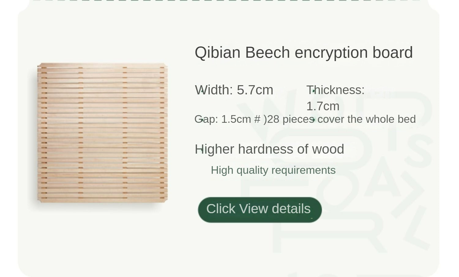 Oak Solid Wood Suspension Bed Large Board _)