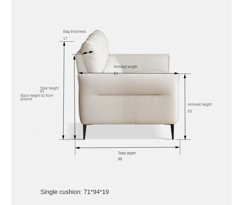 First layer cowhide sofa Italian light luxury: