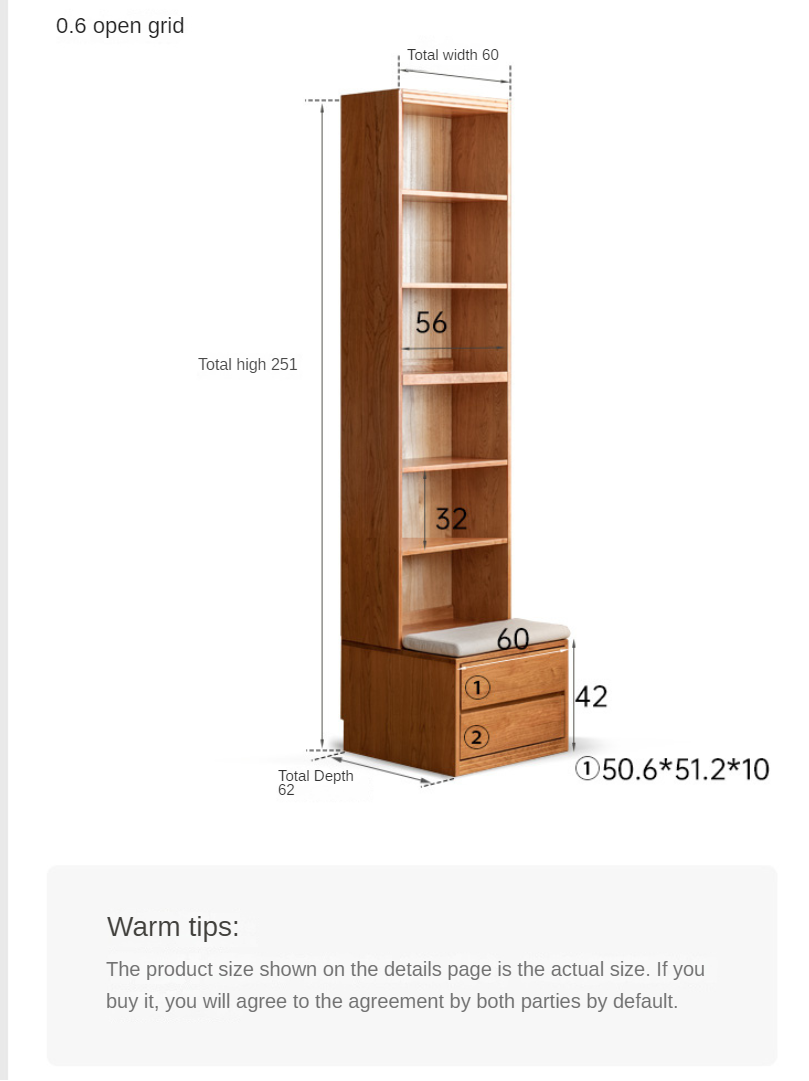 Cherry Solid Wood Bookcase Combination Glass Cabinet