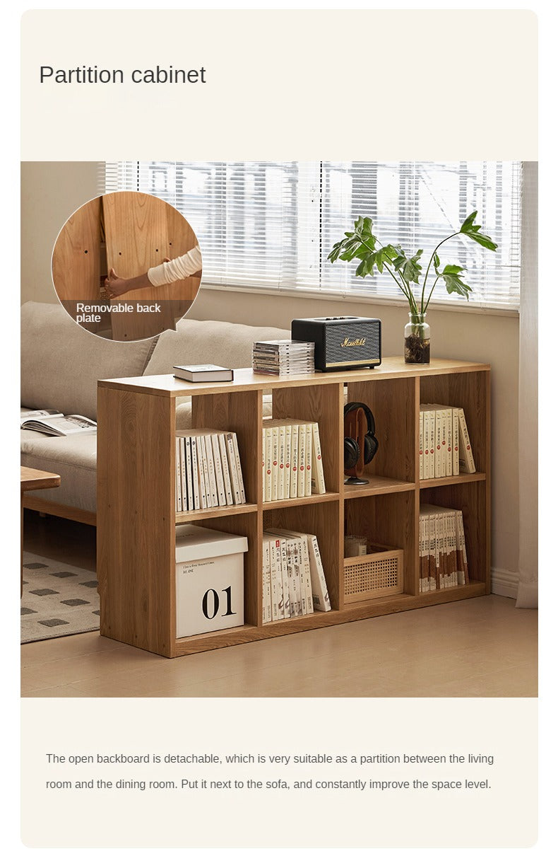 Ash solid wood bookcase simple floor bookshelf,