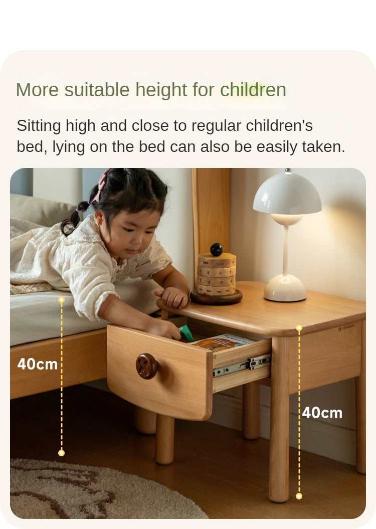 Beech solid wood modern children's nightstand