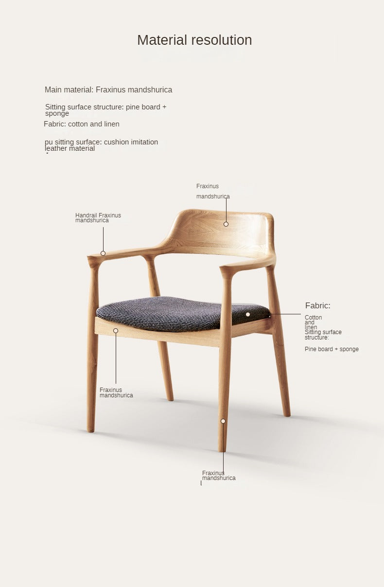 Ash solid wood Nordic chair