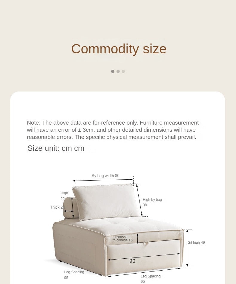 Fabric cream style single retractable bed