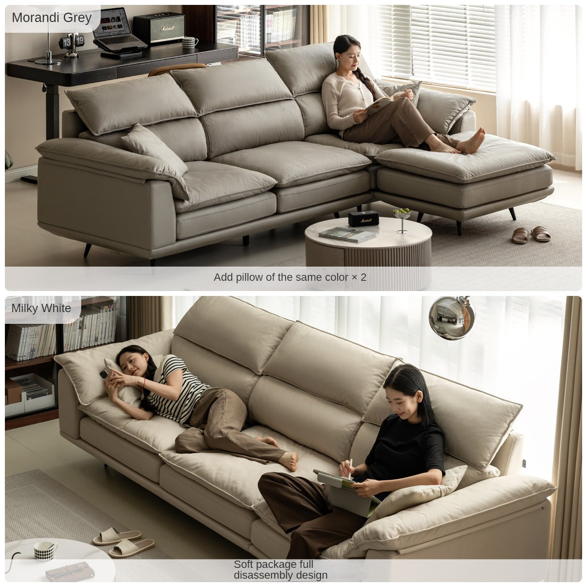 Fabric Modern Three Seat Down Sofa