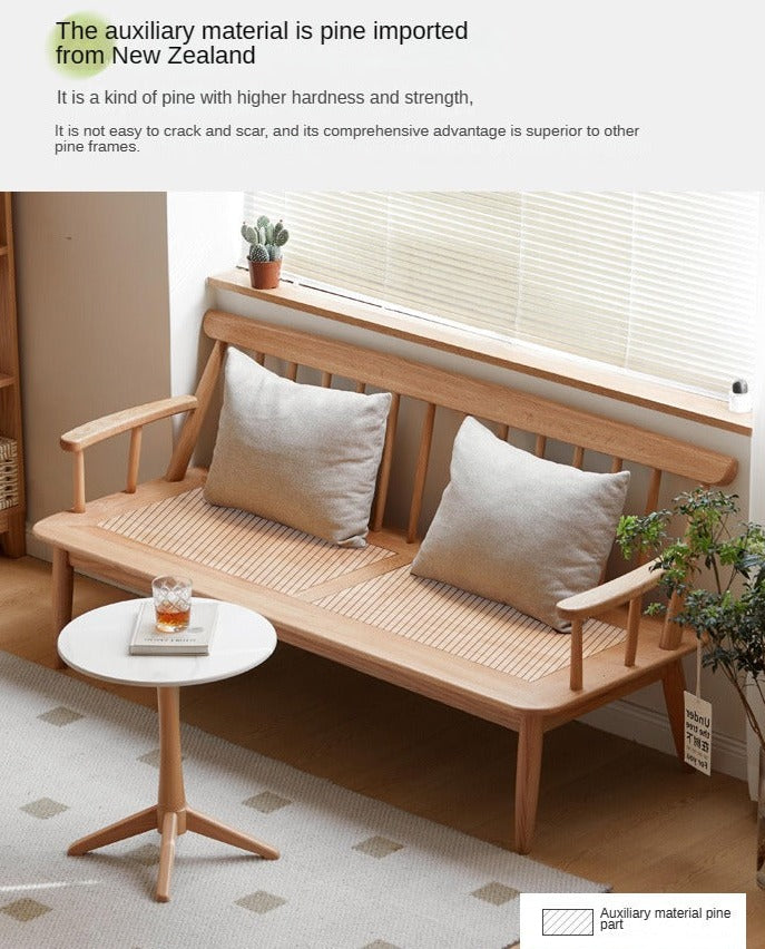 Oak Solid Wood Windsor Sofa Winter/Summer Dual Use"