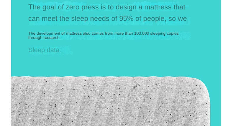 Zero press mattress spring double memory foam'