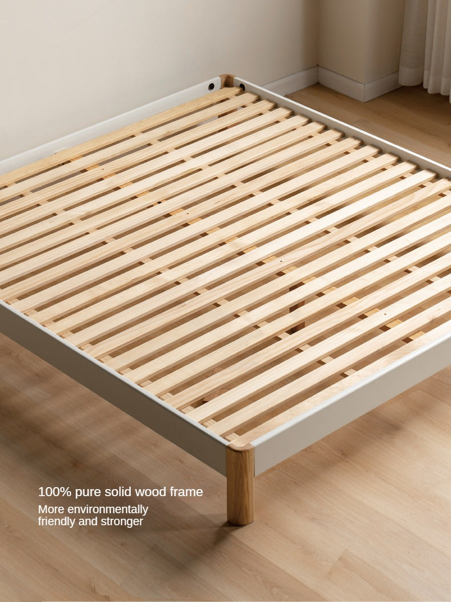 Poplar Solid Wood platform bed, headboard-free bed<