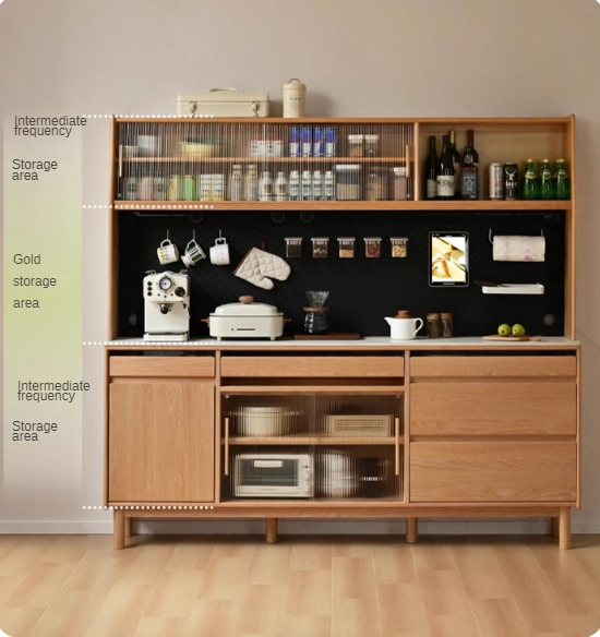 Oak solid wood rock plate dining sideboard