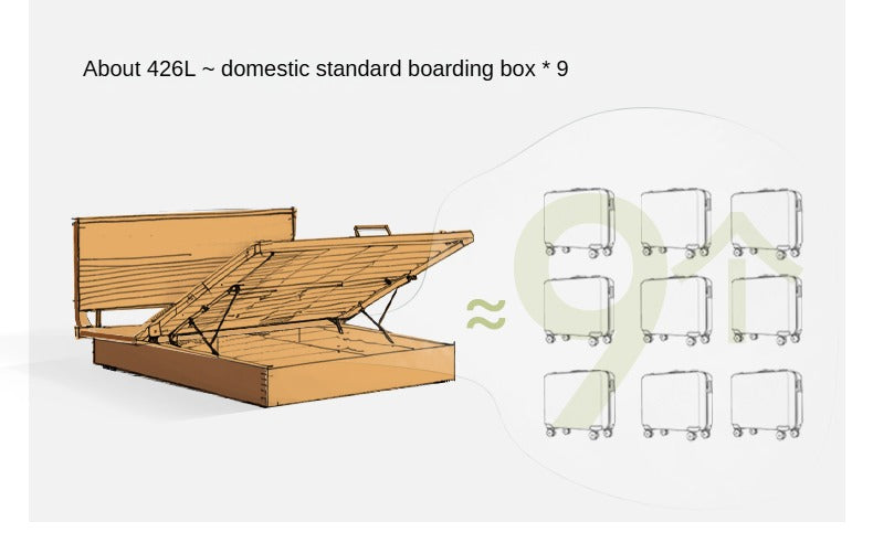 Oak Solid Wood Suspended Storage Box Bed