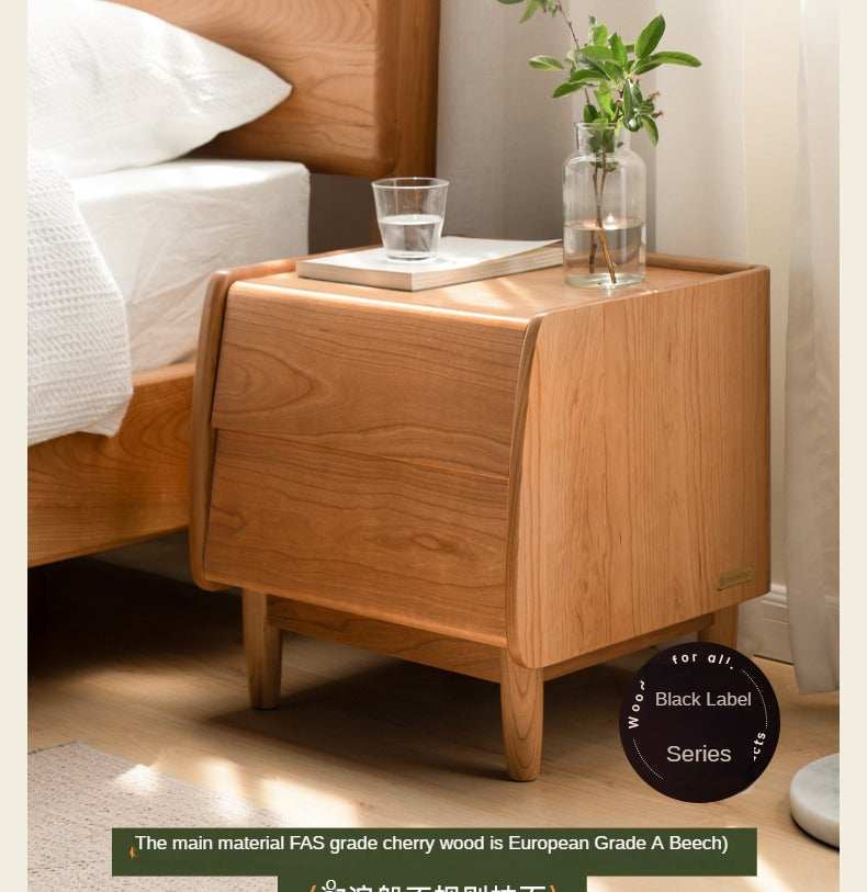 Cherry Solid Wood Retro Nightstand