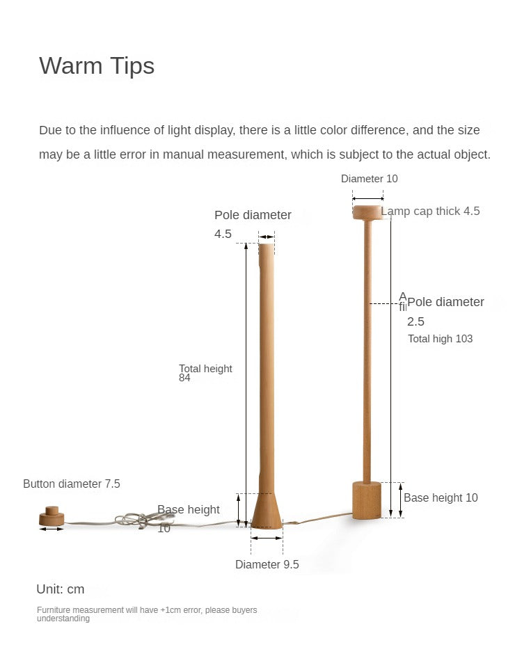 Solid Wood Modern Floor Vertical Atmosphere Lamp