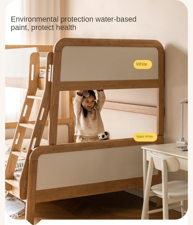 Rubber solid wood children's bunk bed