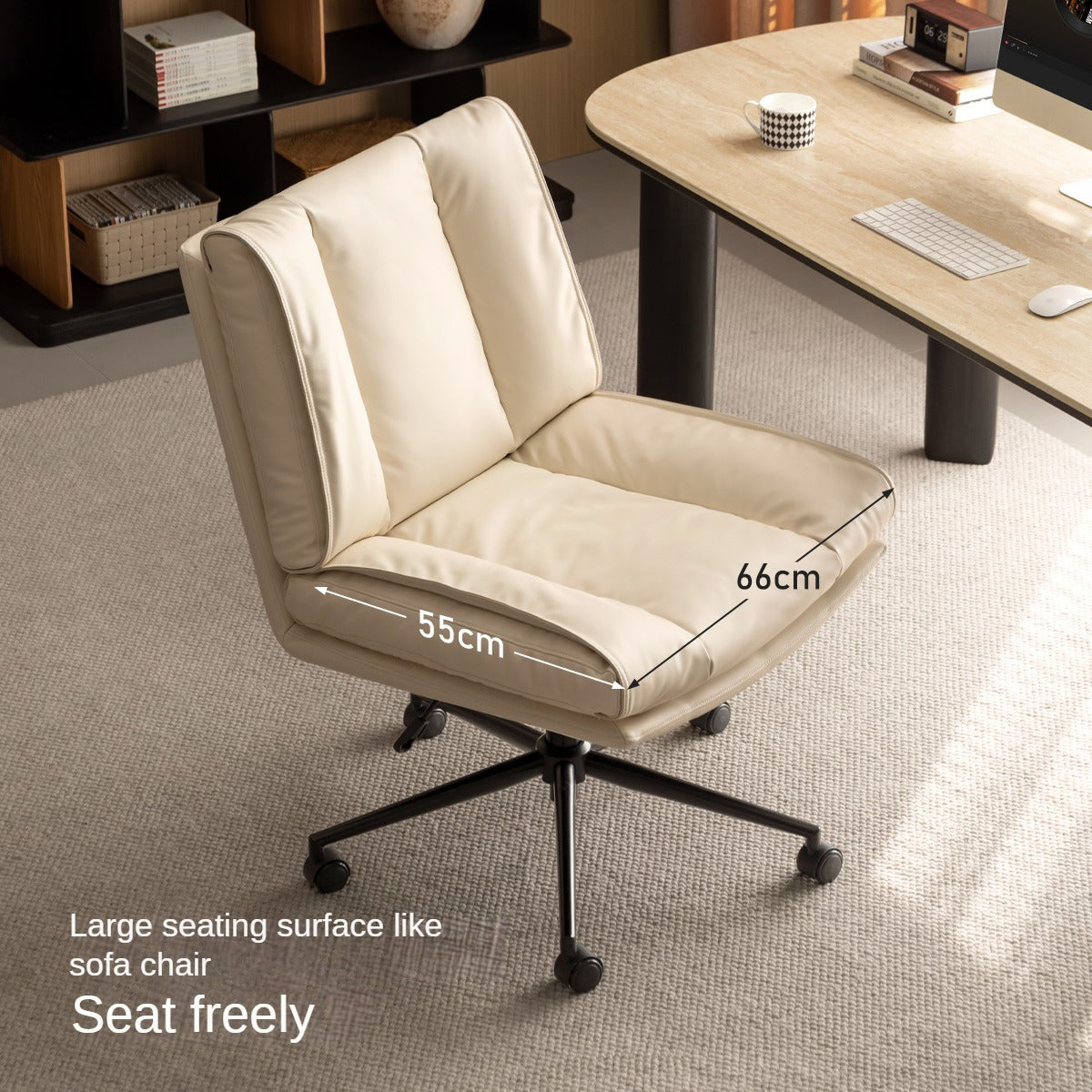 Organic Leather Soft Book Rotating Lift Chair Cream Style