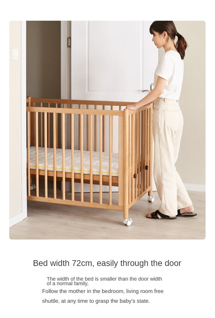 Beech Solid Wood Baby Mobile Bed