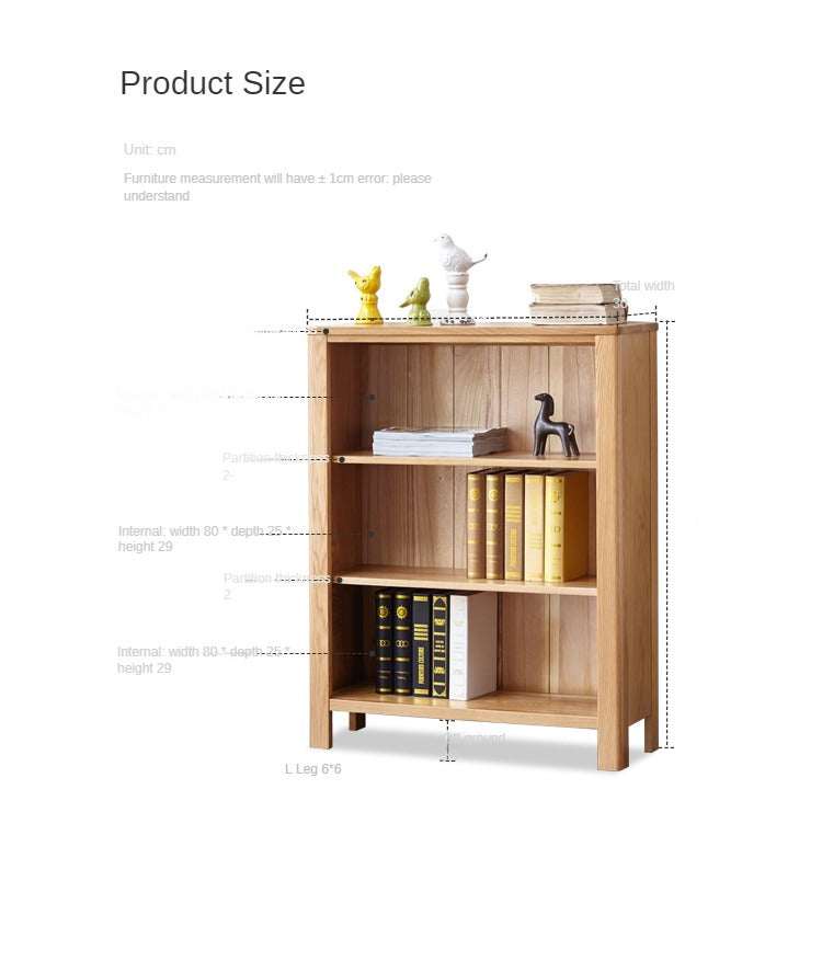 Oak solid wood Nordic simple small bookshelf