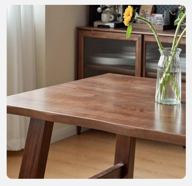Ash Solid wood walnut color large dining live edge table "