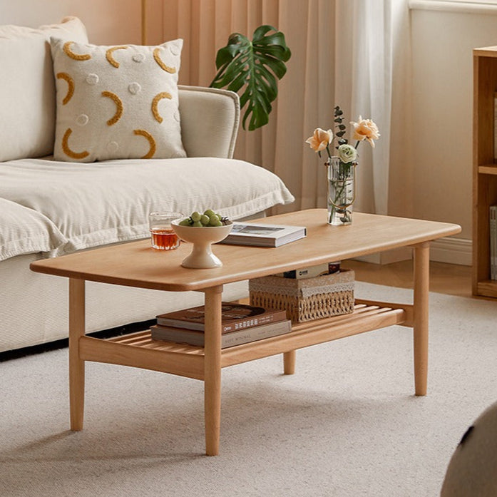 European Beech Solid Wood Modern Coffee Table