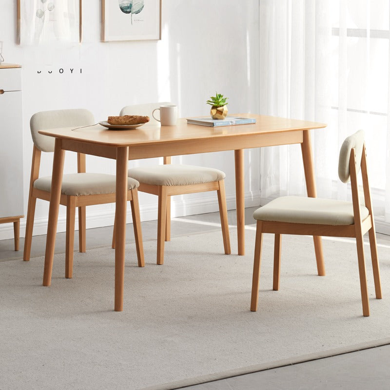 Beech solid wood dining table