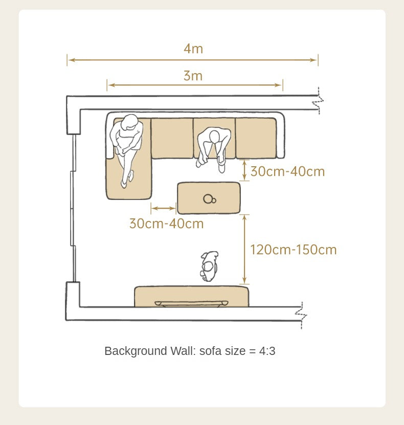 Fabric Cream Style Three-seat Straight Cat Scratching Cloth Sofa