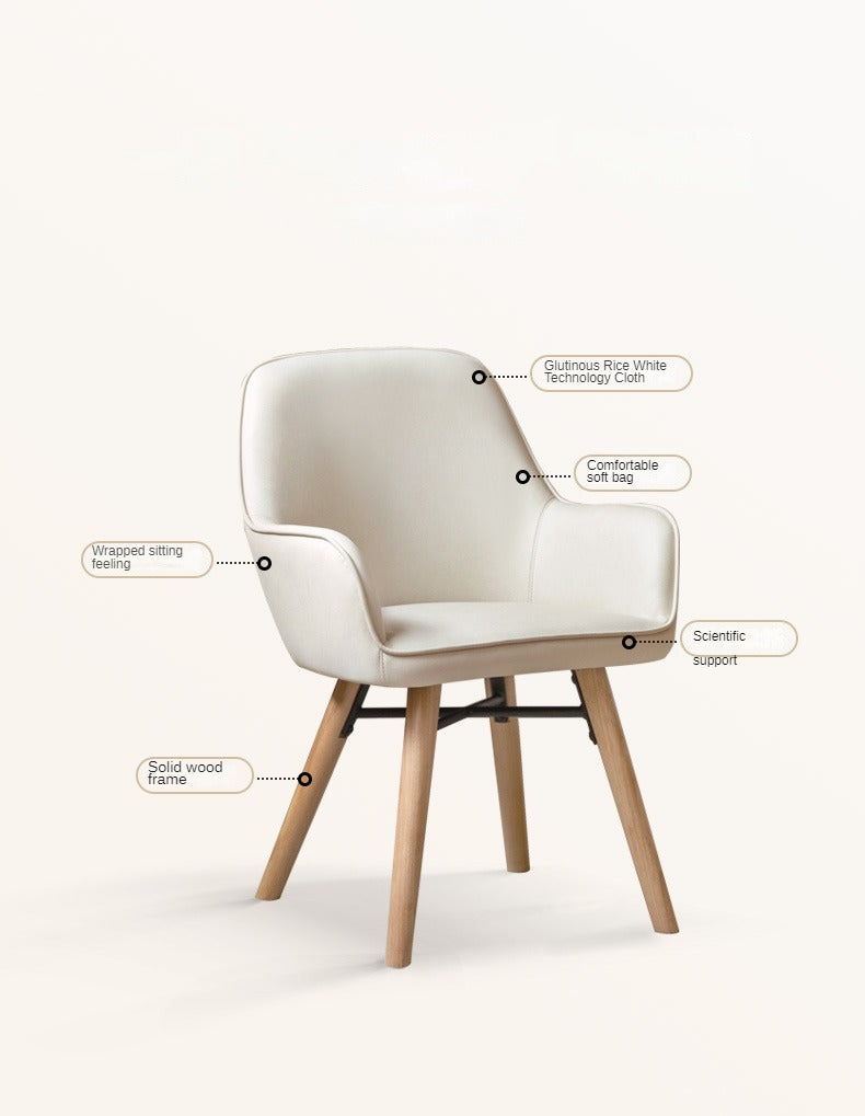 Beech Solid Wood technological cloth Soft Back Chair