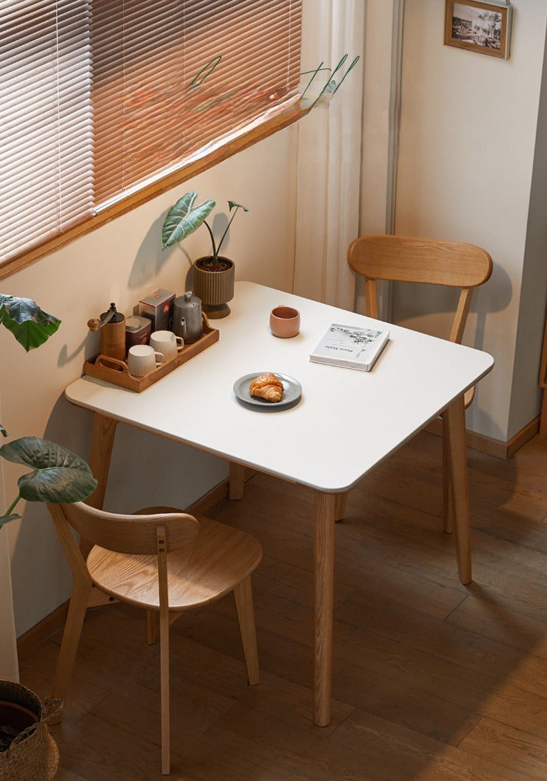 Oak Solid Wood Rock Slab Slanted Leg Dining Table