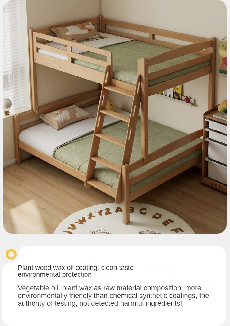 Beech, Birch solid wood children's bunk bed white detachable bed.