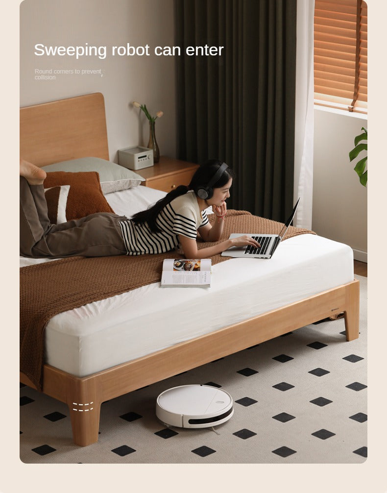 Poplar Solid Wood Modern Large headboard Bed