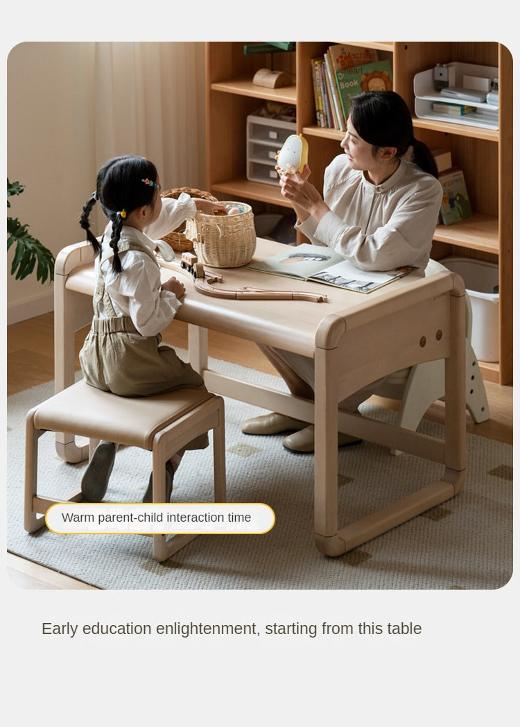 Birch solid wood  Children's Handmade Table Writing Desk "