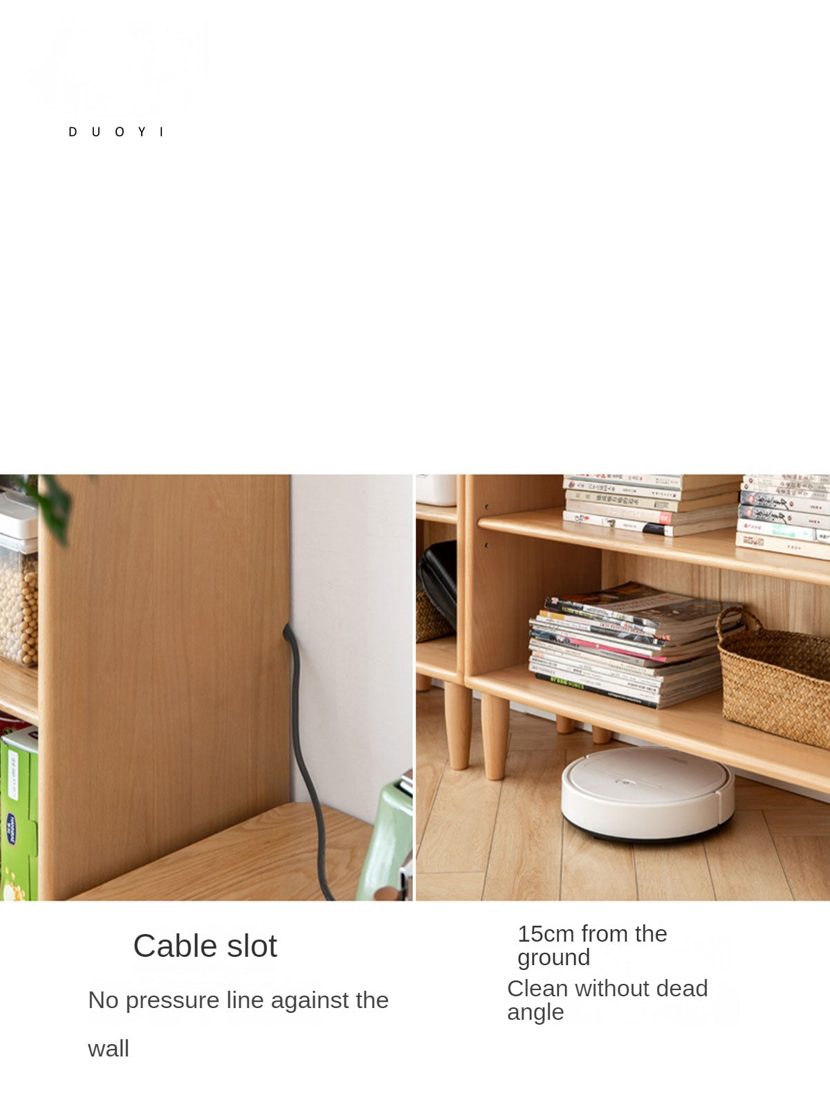Beech solid wood bookshelf combination ,open storage cabinet"-
