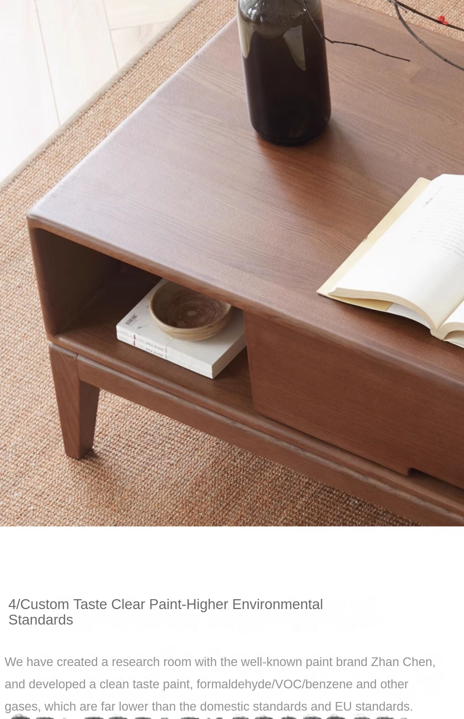 Ash solid wood new style modern Nordic coffee table