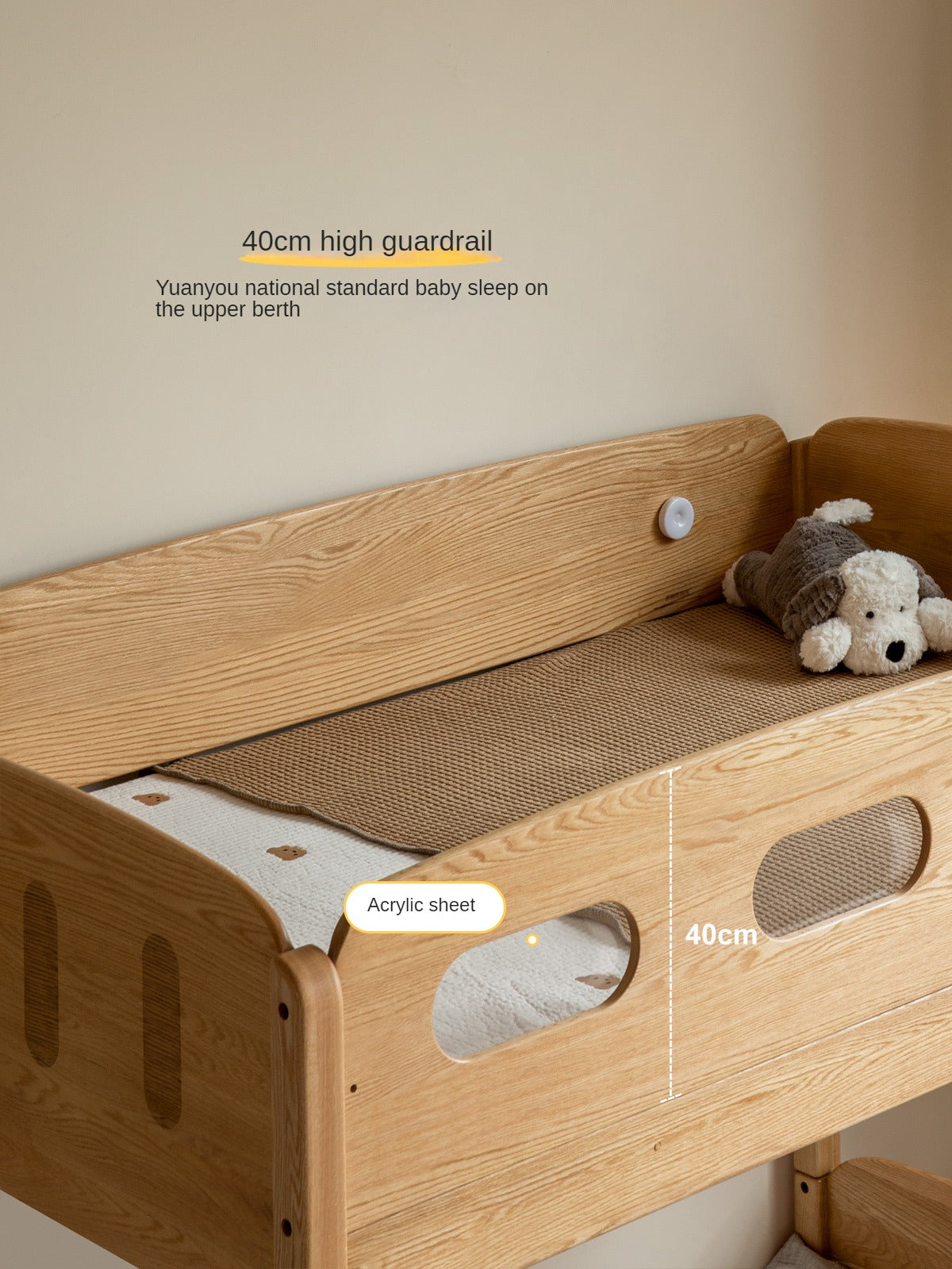 Beech solid wood children's Bunk Bed cartoon car Bed.