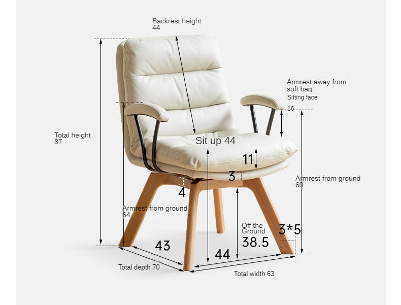 Beech solid wood rotating chair technical fabric-