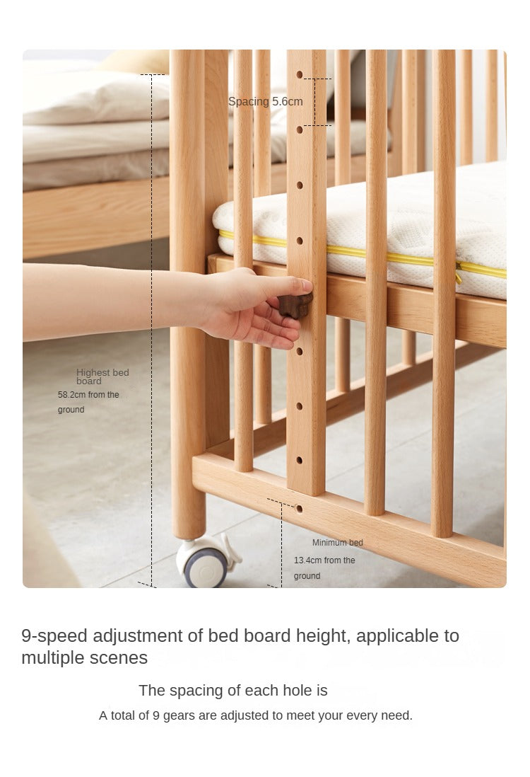 Beech Solid Wood Baby Mobile Bed