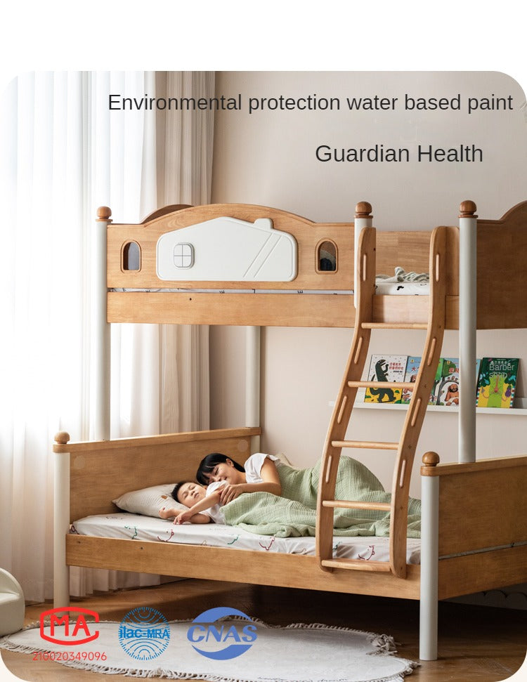 Rubber Solid Wood Children's Bunk Bed