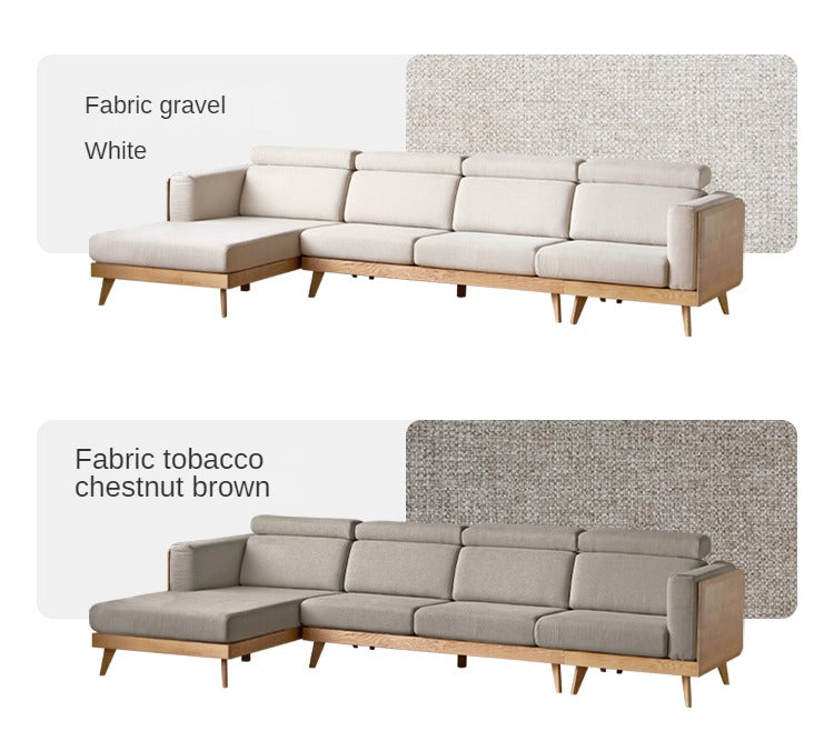 Ash solid wood fabric sofa-