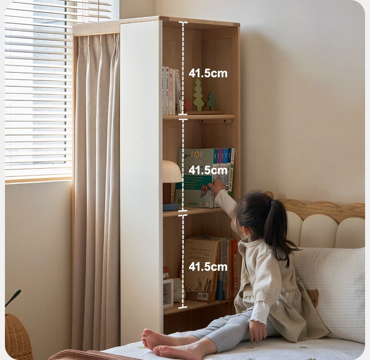 Birch solid wood children's ultra-narrow bedside bookcase integrated wardrobe "