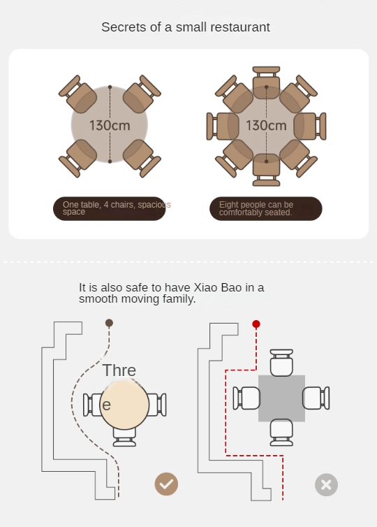 Black walnut solid wood retro round dining table