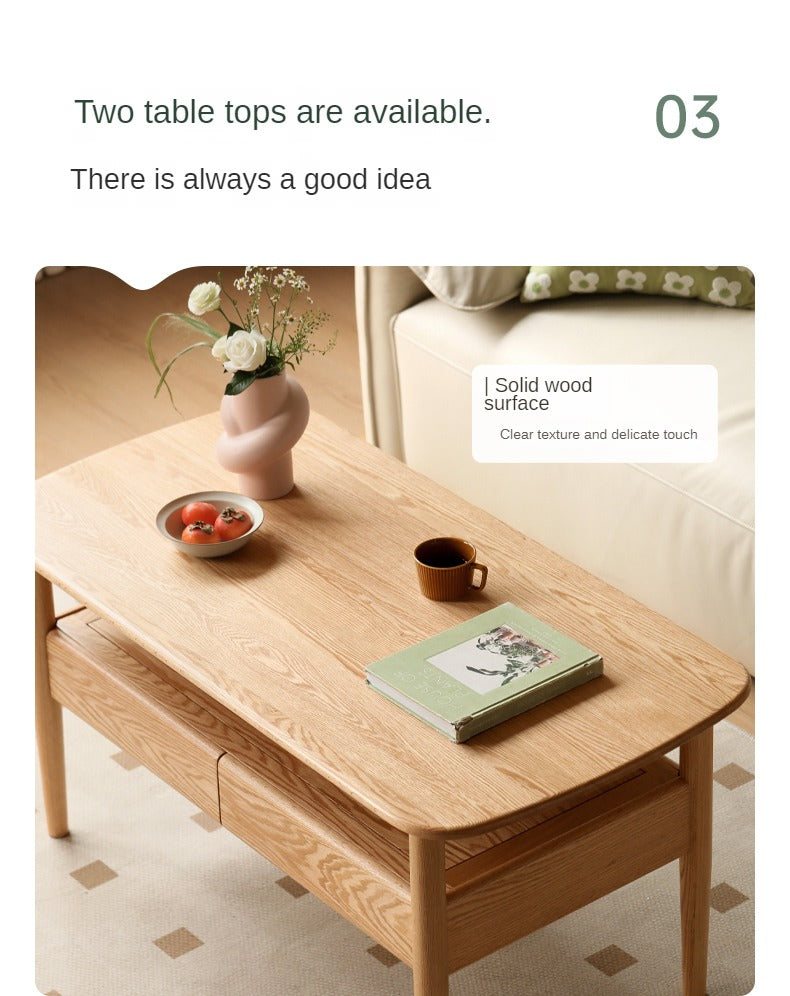 Solid wood high-leg slate coffee table Oak solid wood "