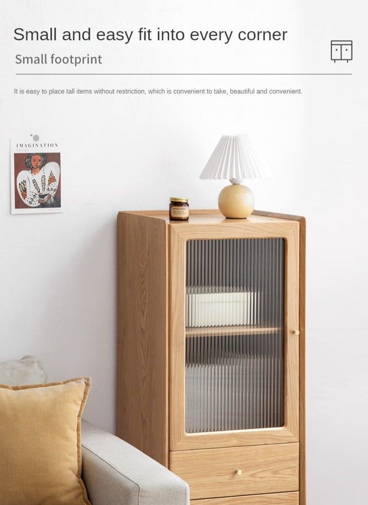 Ash solid wood narrow side cabinet-