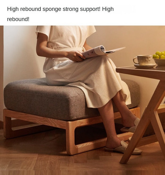 Oak solid wood Modern and Simple Fabric Sofa)