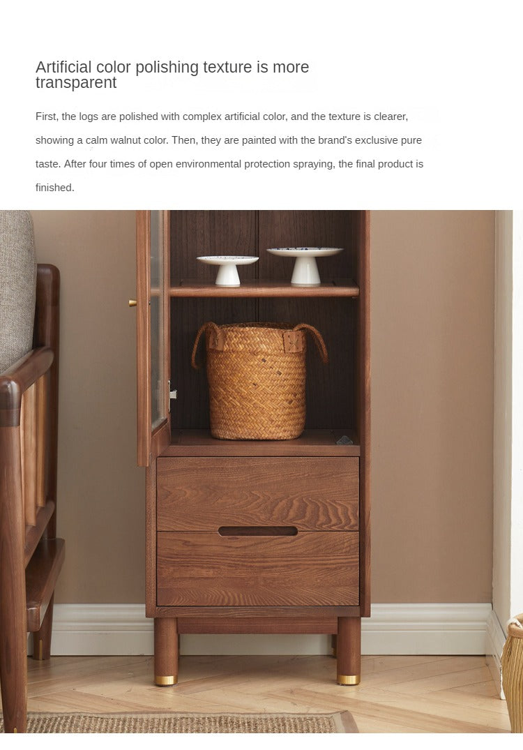 Poplar solid wood side cabinet storage-