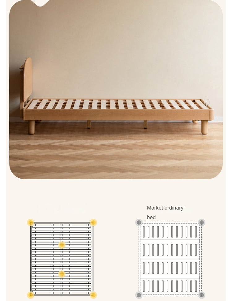 Beech Solid Wood Modern Children's Single Bed