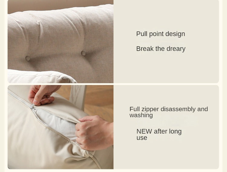 Fabric Cream Style Straight Sofa