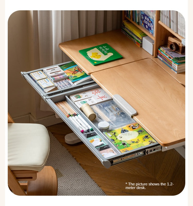 Beech Solid Wood children's Lifting Study Desk