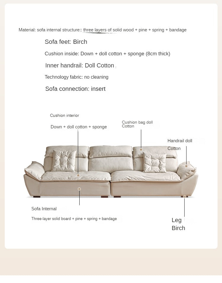 Technology Fabric Sofa Sailing Cream Style