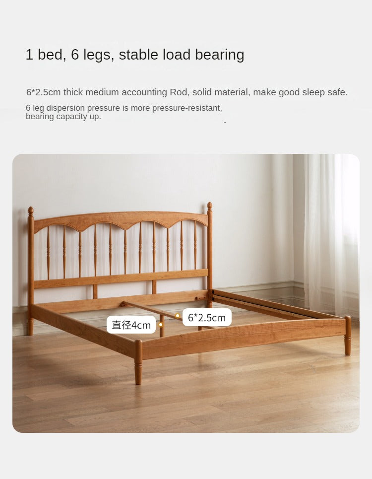 Retro style Cherry wood solid wood bed ,princess bed"