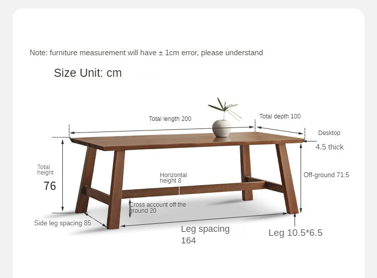 Ash Solid wood walnut color large dining live edge table "